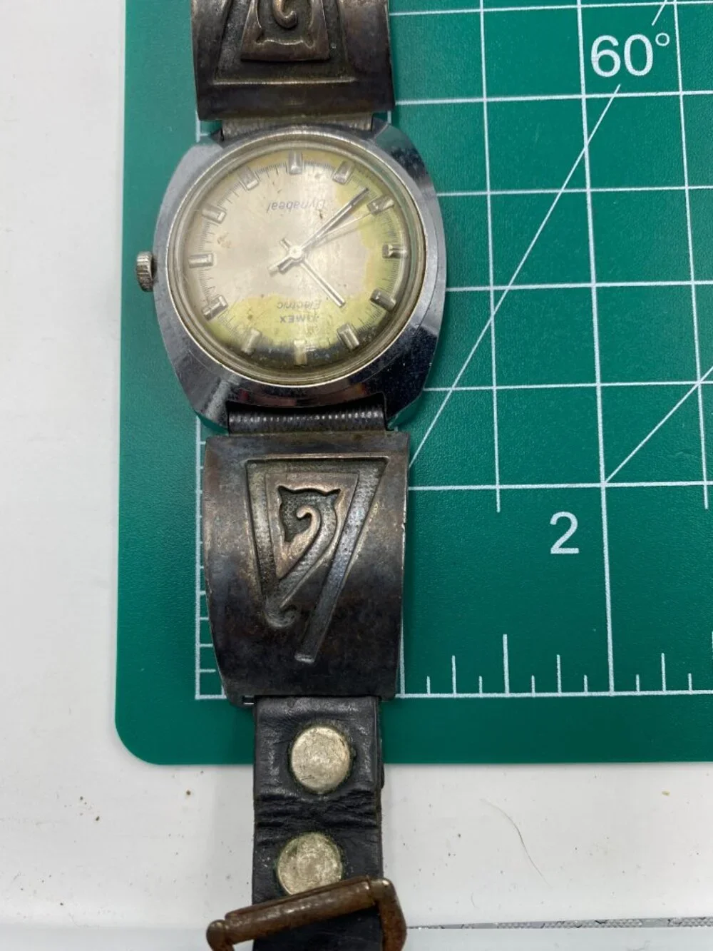 Vintage Timex Electric Dynabeat with Sterling Silver watch tips